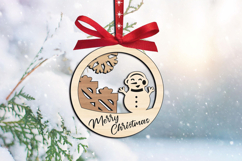 SVG Merry Christmas Snowman Gifts Present Laser House Decor Product Image 1