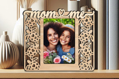 SVG Mom and Me Frame Photo Picture Love Daughter Son Kid Product Image 1