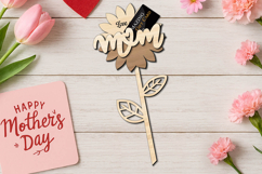 SVG Mom Sunflower Mother's Day Gift Card Money Holder Laser Product Image 1