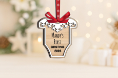 SVG Baby Suit My First Christmas Ornament Laser Newborn Gift Product Image 1