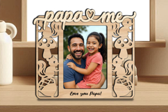 SVG Papa and Me Autumn Frame Photo Kids Laser Squirrel Acorn Product Image 2