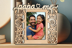 SVG Papa and Me Frame Photo Seashell Kid Laser Nautical Gift Product Image 1