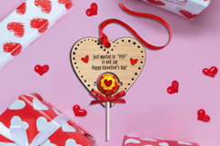 SVG POP Lollipop Valentine's Day Love Gift Laser Romantic Product Image 1