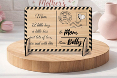 SVG Post Card Message to Mom Happy Mother's Day Gift Laser Product Image 1