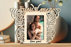 SVG Rose Butterfly You and Me Frame Photo Love Romantic Product Image 1