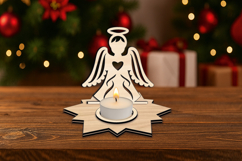 SVG Serenity Angel Candle Holder Laser Christmas Holiday Product Image 1
