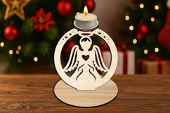 SVG Serenity Holy Angel Candle Holder House Decor Laser Gift Product Image 1