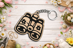 SVG Spring Binoculars Flowers Keychain Laser Gift Accessory Product Image 1