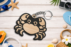 SVG Summer Crab Maritime Keychain Critter Gift Laser Present Product Image 1
