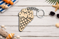 SVG Summer Ice Cream Laser Keychain Present Accessory Gift Product Image 1