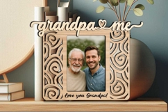 SVG Swirl Abstract Design Grandpa and Me Frame Picture Laser Product Image 1