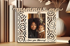 SVG Swirl Abstract Design Mommy Me Photo Frame Laser Present Product Image 1