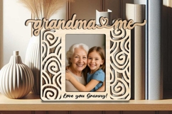 SVG Swirl Abstract Grandma Me Design Laser Gift Photo Frame Product Image 1