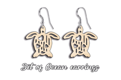 SVG Turtle Heart Ocean Pattern Earring Laser Gift Maritime Product Image 2