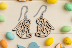 SVG Unique Bunny Easter Earring Laser Gift Accessory Present Product Image 1