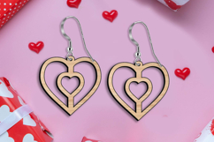 SVG Unique Love Hearts Romantic Earring Valentine Laser Gift Product Image 1