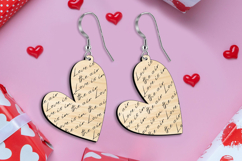 SVG Valenitne Heart Earring Love Gift Laser Romantic Present Product Image 1