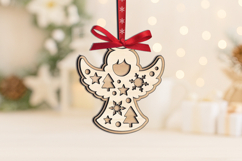 SVG Winter Pattern Angel Ornament Christmas Holiday Laser Product Image 1