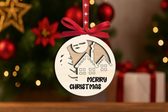 SVG Winter Villgae Merry Christmas Ornament Laser Home Decor Product Image 1