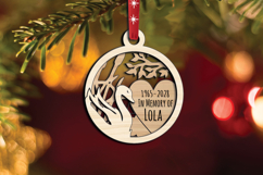 Swan Lake Flowers Memorial SVG Ornament Christmas Laser Gift Product Image 3