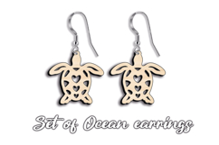 Turtle Earrings Set SVG Ocean Pattern Earring Laser Gift 6 Product Image 1