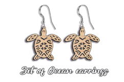 Turtle Shell SVG Ocean Pattern Earring Laser Gift Maritime Product Image 1