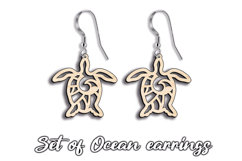 Turtle SVG Ocean Sea Pattern Earring Laser Gift Maritime Pic Product Image 1