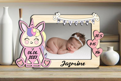 Unicorn Baby Photo Frame SVG Newborn Home Decor Flag Gift Product Image 1
