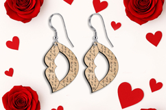 Valenitne Day Love Earrings Gift SVG Laser Romantic Present Product Image 1