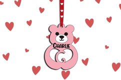 Valentine Day Bear Letter C Love Gift Laser Alphabet SVG Product Image 1