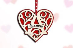 Valentine Day Monogram Letter A Gift Love Romantic SVG Laser Product Image 1