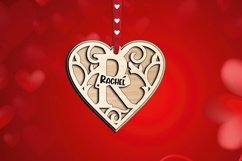 Valentine Day Monogram Letter R Love Gift Romantic SVG Laser Product Image 1