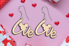 Valentine SVG Love Heart Earrings Laser Gift Present Romance Product Image 1