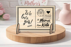 We Love You Stamp SVG Mother's Day Post Card Laser Present Product Image 1