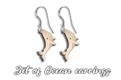 Whale SVG Earring Maritime Ocean Pattern Laser Gift Fish Product Image 1