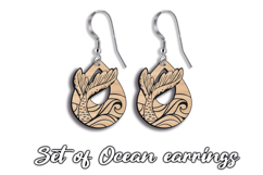 Whale Tail SVG Ocean Pattern Earring Laser Gift Maritime Pic Product Image 2