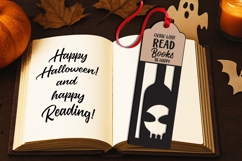 Wine and Books Halloween Bookmark Present SVG Laser Present Product Image 1