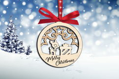 Winter Holiday Deer SVG Merry Christmas Laser Gift Ornament Product Image 1