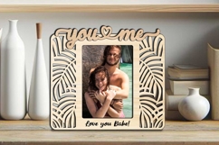 You and Me SVG Frame Photo Love Romantic Jungle Leaves Model Product Image 1