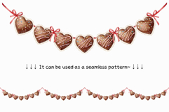 Cute Valentine Day Pink Chocolate | Watercolor dessert sweet Product Image 10