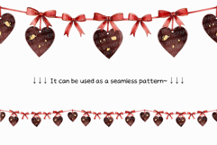 Valentine Day Red and Gold Chocolate | Watercolor dessert Product Image 10