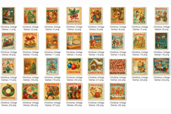 Christmas Vintage Stamps | Santa reindeer elf snowman bell Product Image 7