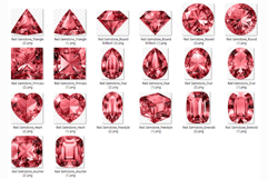 Red Gemstone | Watercolor ClipArt PNG Jewel Crystal Ruby Product Image 7