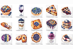 Blueberry Desserts PNG | Watercolor Clipart Cup cake Cheese Product Image 9