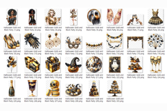 Halloween Gold &amp; Black Party | Dress High Heel Woman PNG Product Image 9