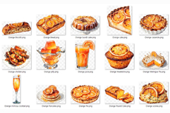 Orange Dessert | Watercolor citrus bakery sweets food png Product Image 8