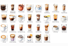 Watercolor Coffee | Latte Espresso Cappuccino Mocha Iced PNG Product Image 7