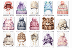 Girl's Winter Fur Hat | watercolor clipart cute fluffy knit Product Image 8
