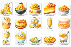 Mango Dessert | Watercolor Tropical Sweet treat Juicy PNG Product Image 5