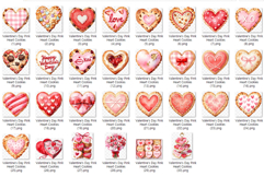 Valentine Pink Heart Cookie | Watercolor dessert biscuit PNG Product Image 8